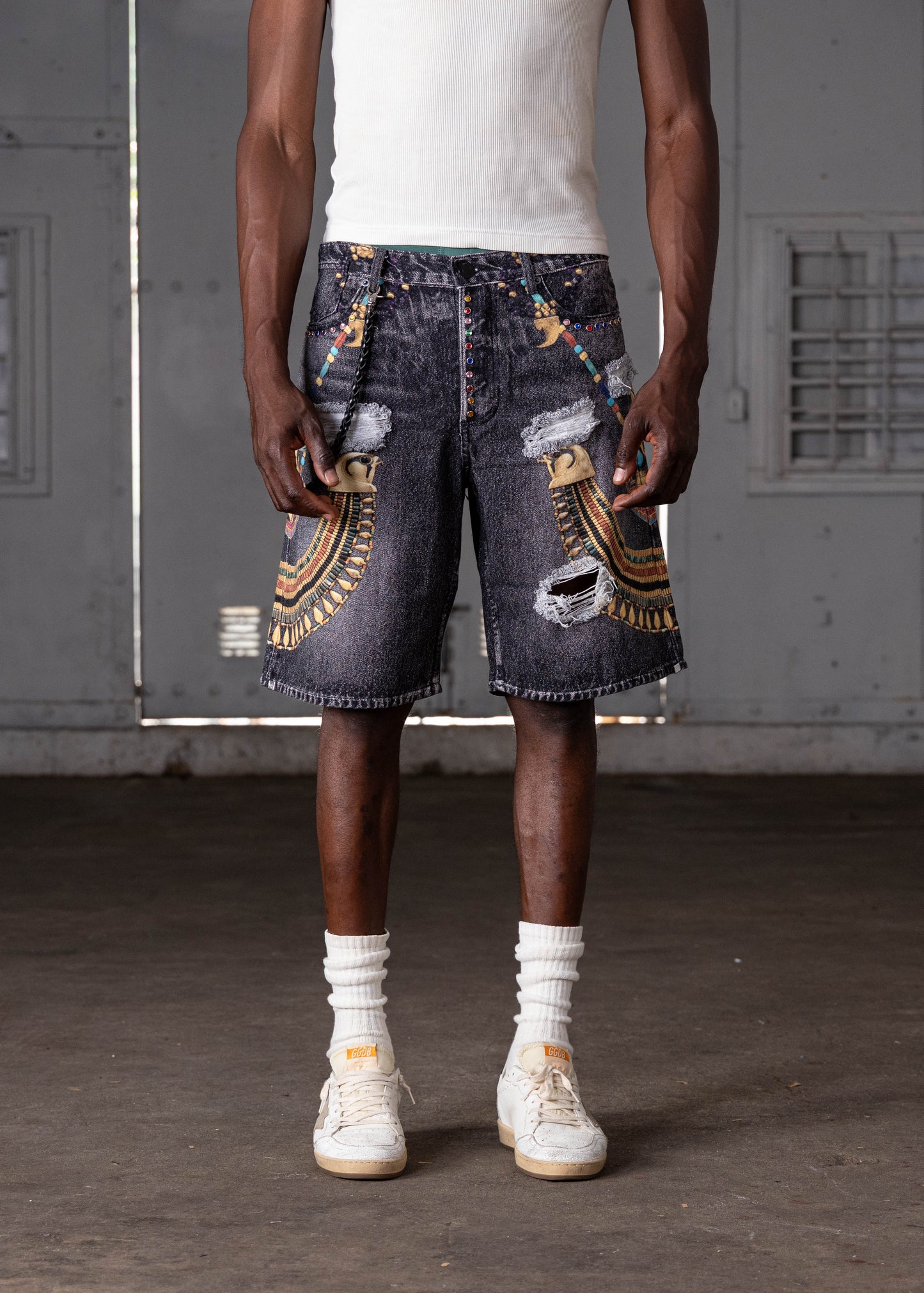 MB-016 PHARAOH SHORTS (WASHED BLACK)