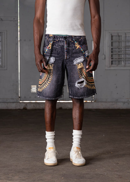 MB-016 PHARAOH SHORTS (WASHED BLACK)