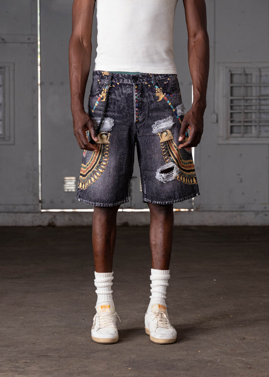 MB-016 PHARAOH SHORTS (WASHED BLACK)