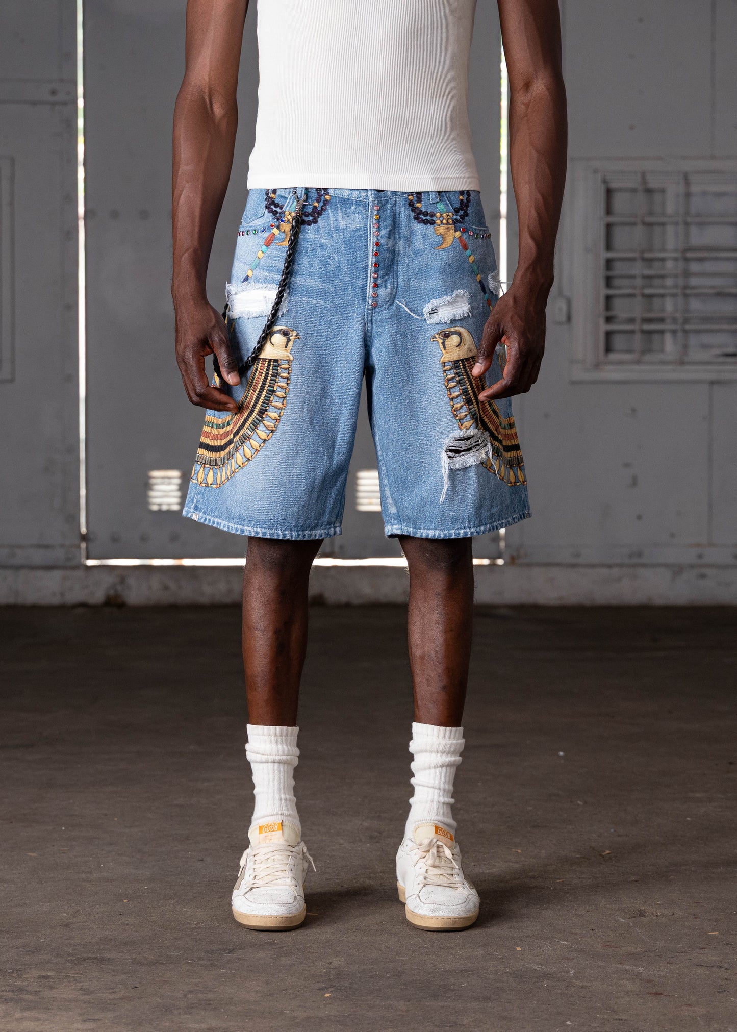 MB-007 PHARAOH SHORTS (LIGHT BLUE)