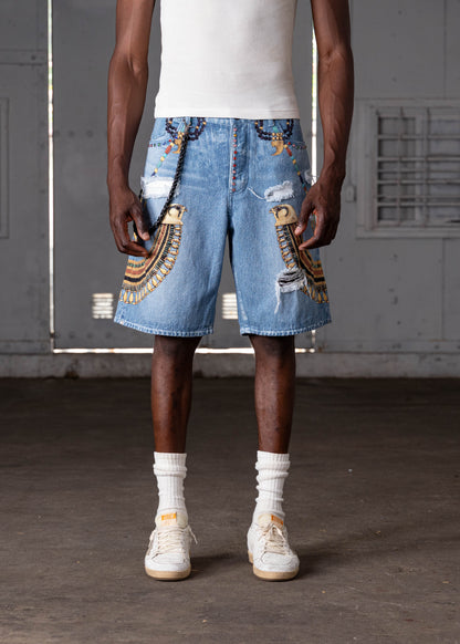 MB-007 PHARAOH SHORTS (LIGHT BLUE)