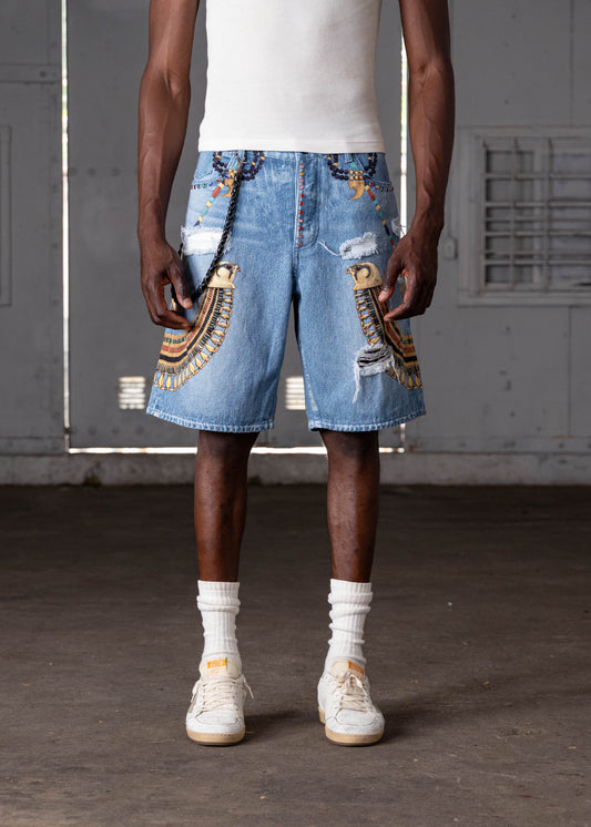 MB-007 PHARAOH SHORTS (LIGHT BLUE)