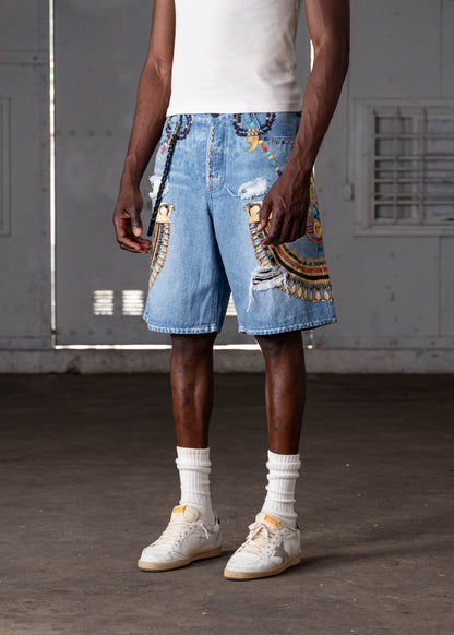 MB-007 PHARAOH SHORTS (LIGHT BLUE)